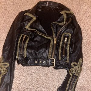 Spunky Crop PU Leather Jacket